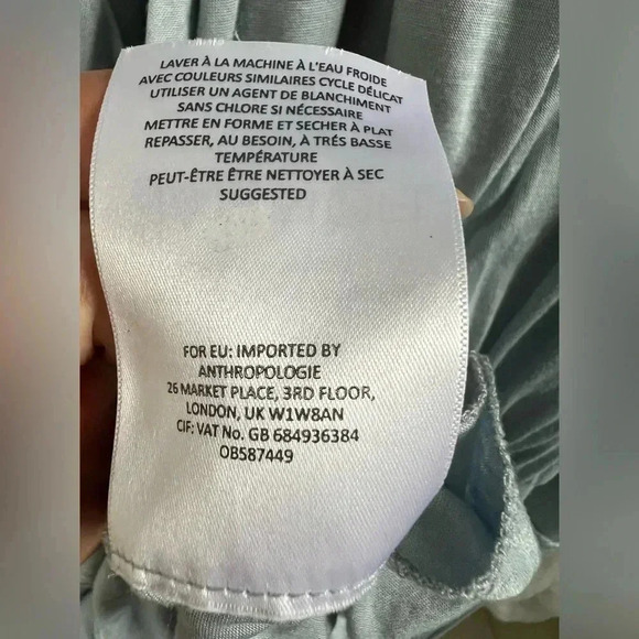 Anthropologie moulinette soeurs Rochelle halter dress medium sky blue jersey - Picture 16 of 17